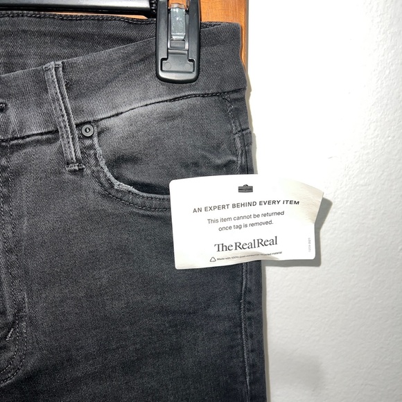 MOTHER High Waisted Looker Skinny Jeans in Wait Until Dark Washed Black - Picture 7 of 10